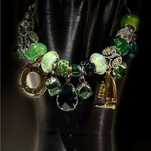 Elegant Green Charm Bracelet